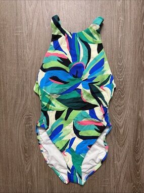 Tropical Print One-Piece Swimsuit